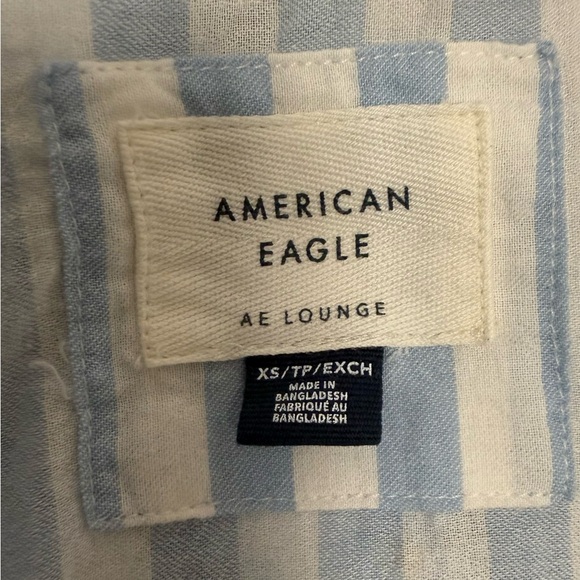 American Eagle Outfitters Light Blue and White Striped Women’s Pajama Set - Picture 4 of 7